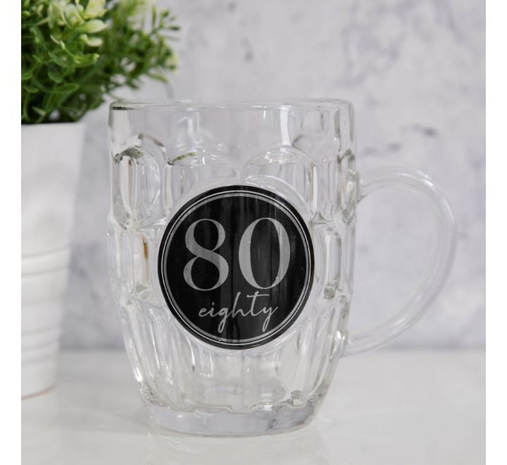 80 birthday pint jug