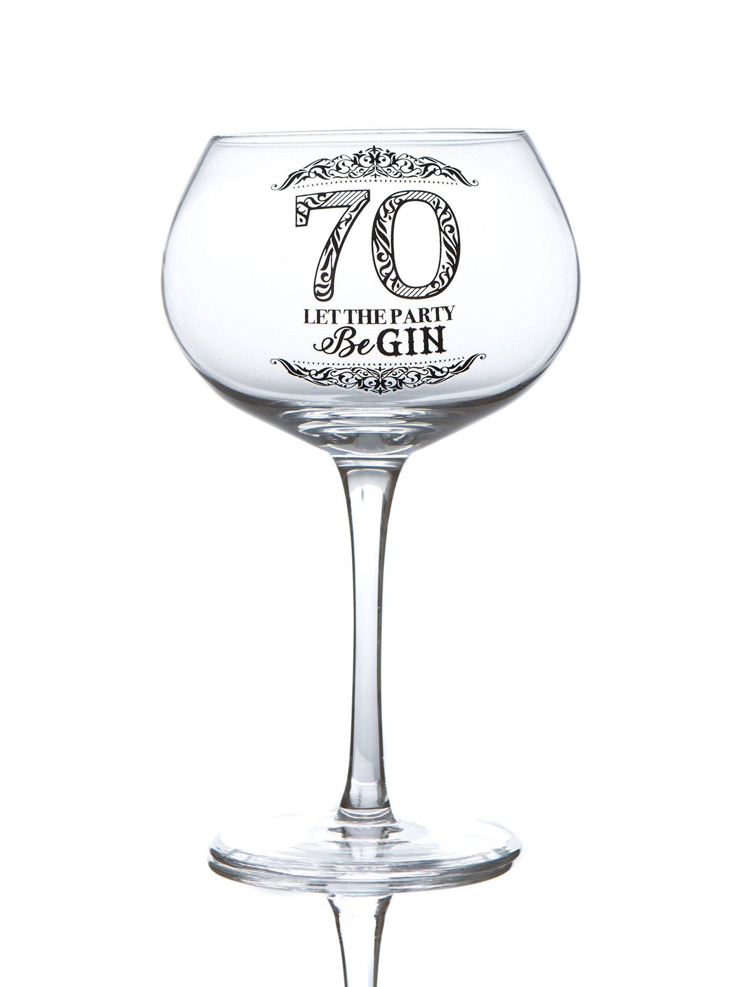 70th birthday gin bloom glass