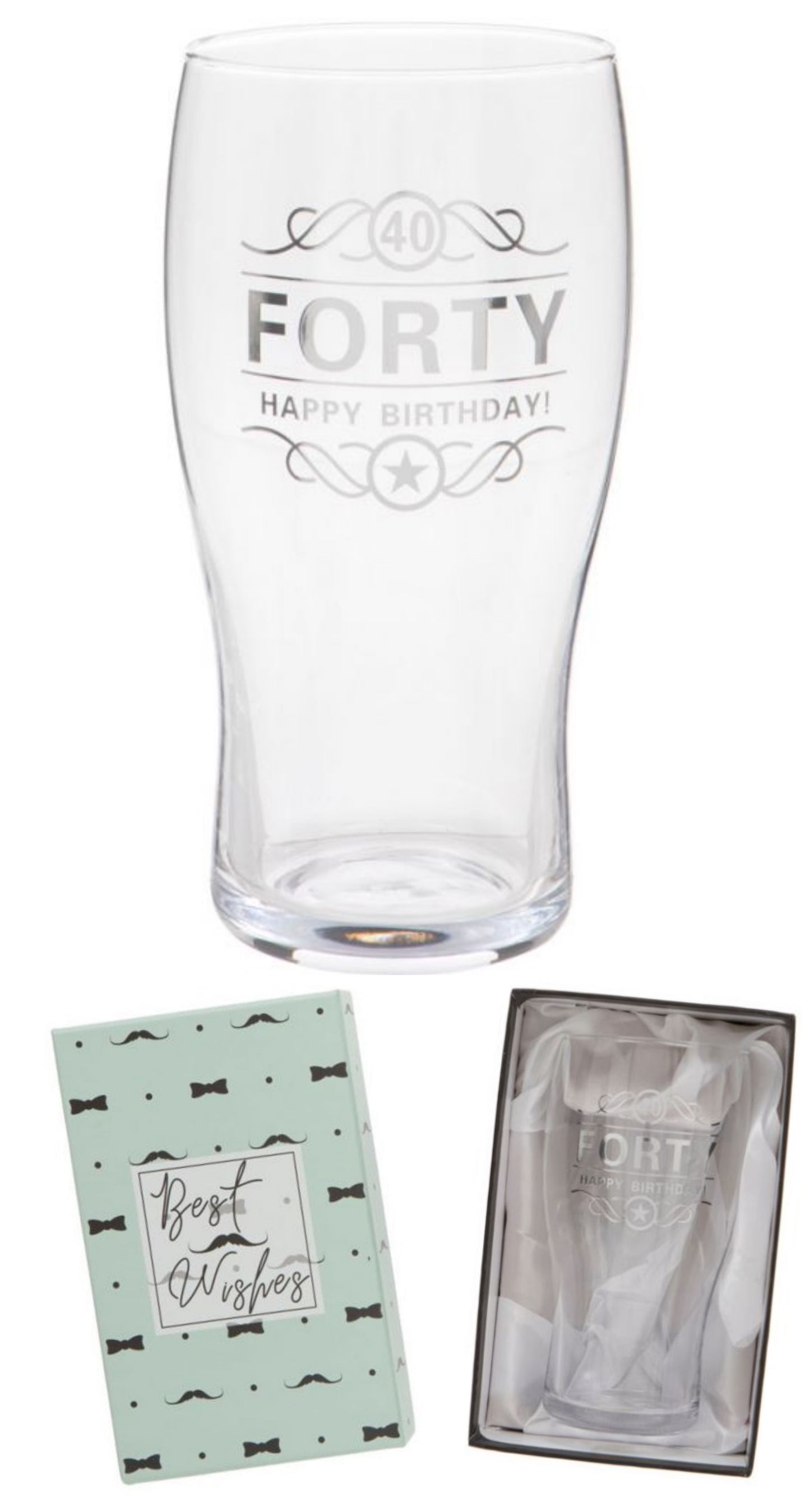 40th happy birthday pint glass