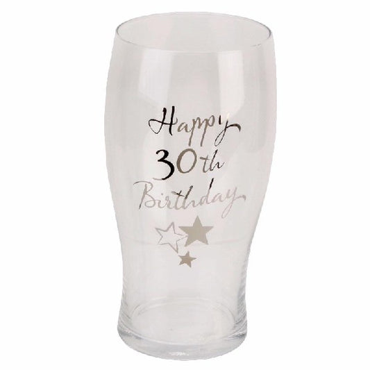 30th happy birthday pint glass