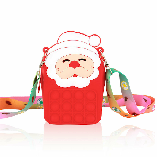 Christmas Pop It Bag / Purse  - Santa Design Toy