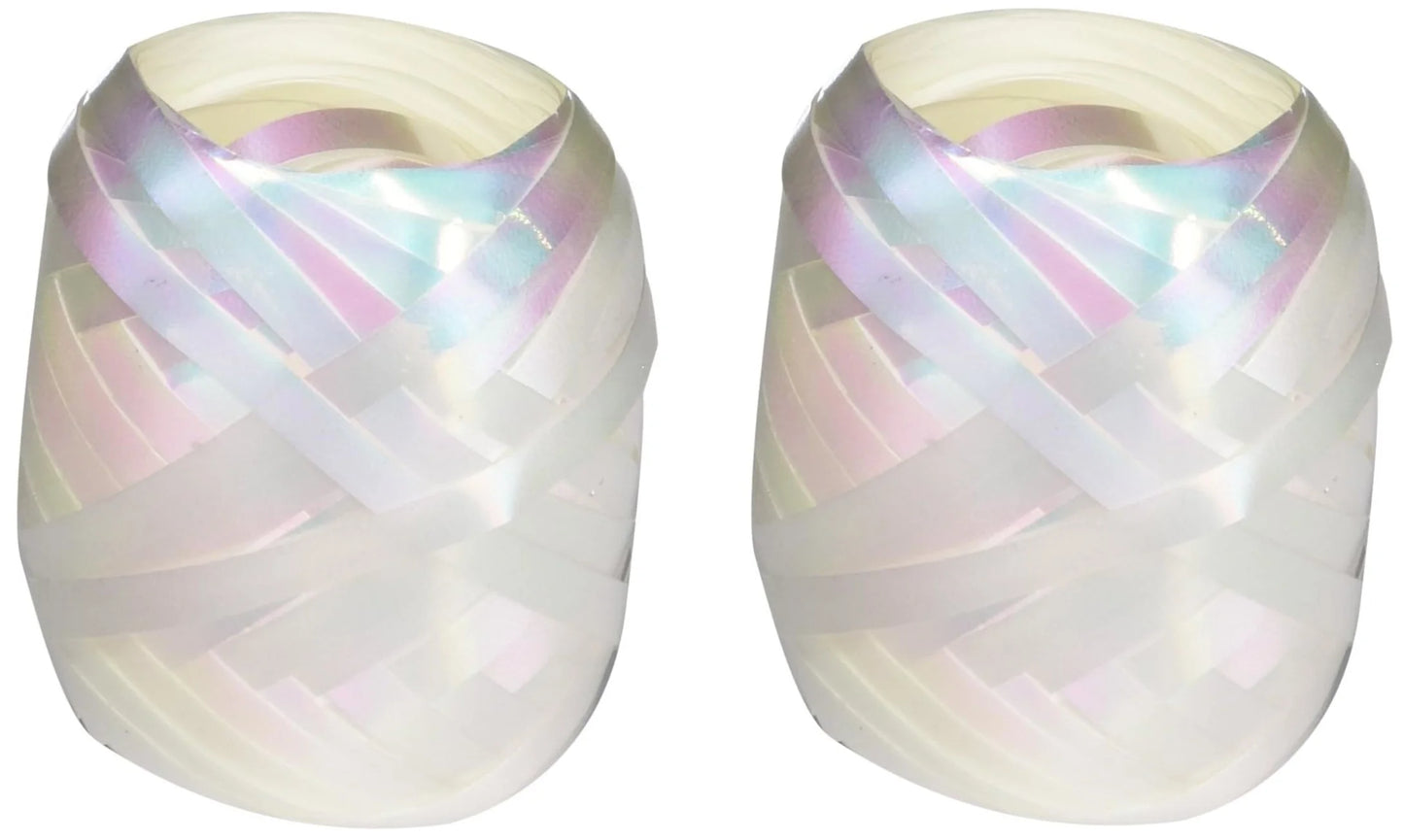 Curling Ribbon Cops Pack of 6 - Pearly Iridescent White