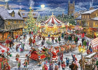 Falcon De-Luxe Christmas Carousel Jigsaw Puzzle - 1000 piece includes free puzzle