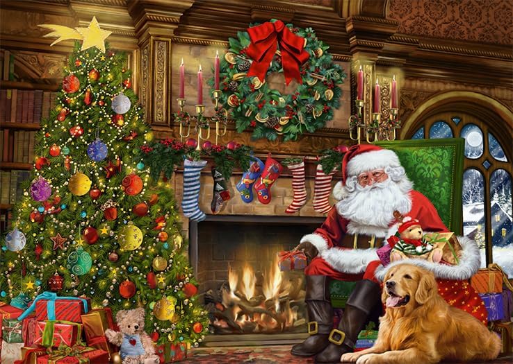 Falcon De-Luxe "Santa By The Christmas Tree" Jigsaw Puzzle - 500 Piece