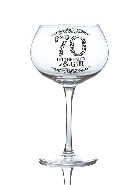 70th birthday gin bloom glass