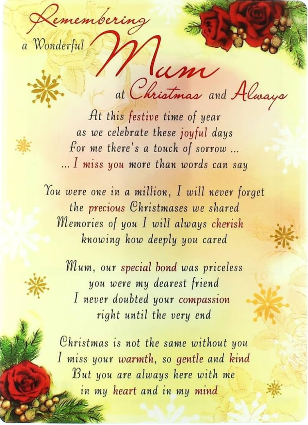 Graveside Card - Mum