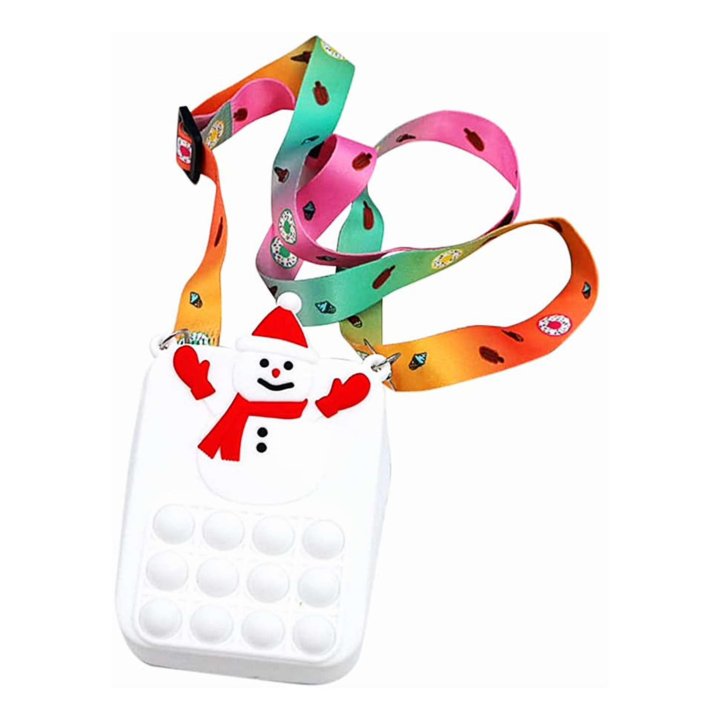 Christmas Pop It Bag / Purse - Snowman Design - Toy