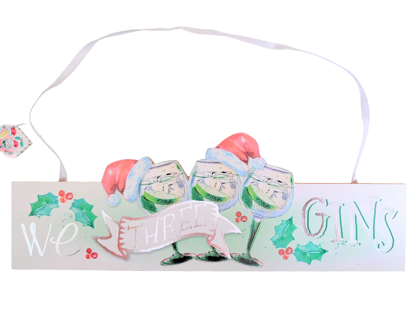 Christmas Plaque - We Three Gins
