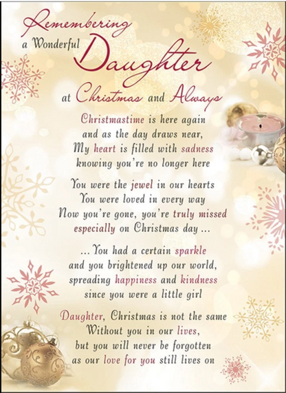 Graveside Card - Daughter