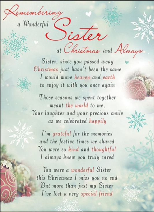 Graveside Card - Sister