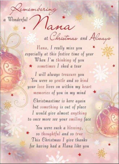 Graveside Card - Nana