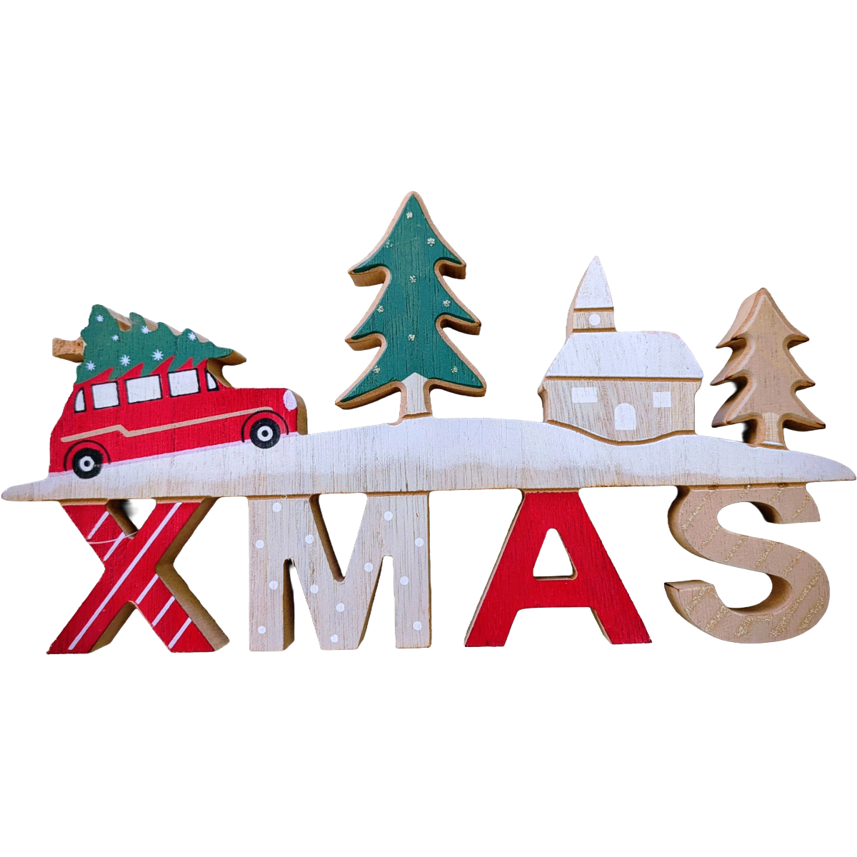 Wooden Christmas Standing Decoration